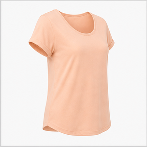Womens <b>Peach</b> Scoop Neck Short Sleeve Regular Fit T <b>Shirt</b> WTS-0077 - Product Image 4