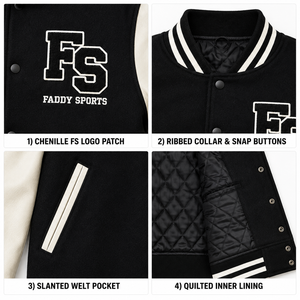 Veste bomber de baseball universitaire personnalisée pour homme, style streetwear, en mélange de laine et manches en similicuir, avec patch brodé, vente en gros - Product Image 6
