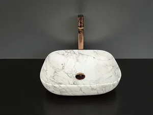 Premium Luxury Marble Countertop Wash <b>Basin</b> Sink with Customized Design Durable and Eco-Friendly for Home Use and Bathroom - Product Image 3