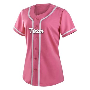 Maillot de baseball rose personnalisé San Diego, coupe ample, vêtements de sport, grande taille, respirant, sublimation, pour femme - Product Image 2