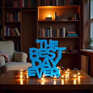 Le Meilleur Cadeau du Monde : Décoration en Bois pour Salon, Étagère à Livres, Bois d'Ingénierie, Idéal pour Anniversaire - Product Image 3