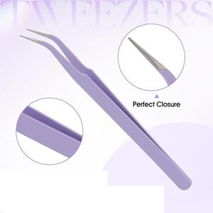 Meilleures pinces à cils en acier inoxydable, pinces à extensions de cils à pointe droite et courbée, qualité supérieure - Product Image 2