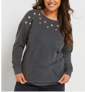 Sudadera con capucha de algodón polar larga para mujer, talla XS, con bordado personalizado, estilo casual, ecológica, lavada a la piedra y con efecto ácido, OEM - Product Image 5