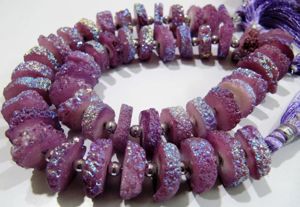 Cuentas de Cuarzo Solar Morado de Diseño, 15-20mm, Hilo de 8 Pulgadas, Piedras Místicas de Tierra para la Creación de Joyas - Product Image 3