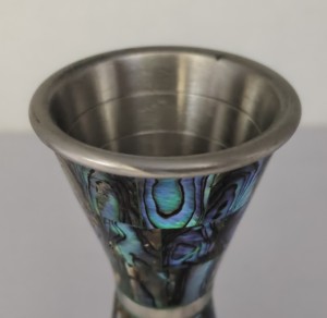 Stainless Steel Japanese Jigger With <b>Abalone</b> <b>Shell</b> Inlay - Product Image 3