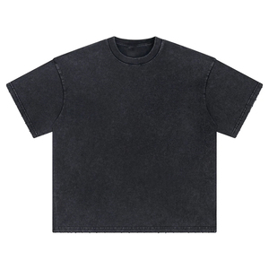 T-shirts unisexes surdimensionnés en coton 100% délavé à l'acide, 280 g/m², respirants, vierges et teints, pour la vente en gros de streetwear personnalisé - Product Image 6