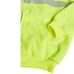 Sweat à capuche haute visibilité avec fermeture éclair, bande réfléchissante de haute qualité, tissu polyester, pull pour homme, vêtements de sécurité réfléchissants ANSI - Product Image 2