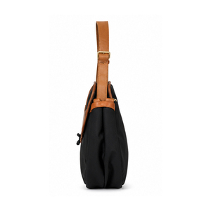 Premium Quality Minimalist Black Canvas Shoulder Bags Brown Leather Accents Bags Durable Outdoor Use Accessory Falconry Bags - Product Image 3