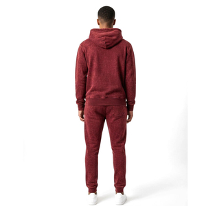 Ensemble de survêtement d'hiver respirant et écologique pour homme, avec logo personnalisé, couleur bordeaux délavé, en molleton épais, comprenant un sweat à capuche et un pantalon de jogging - Product Image 2