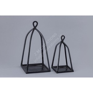Decoración Navideña, Portavelas Metálico, Diseño Artesanal, Resistente al Calor, Juego de 2 Faroles Portavelas - Product Image 1