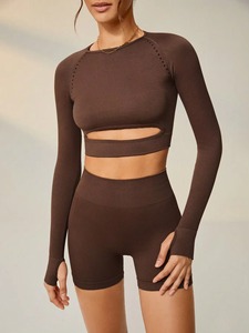 Ropa deportiva de alta calidad para gimnasio, ropa de entrenamiento para mujer, conjunto de yoga de dos piezas de secado rápido al por mayor. - Product Image 2