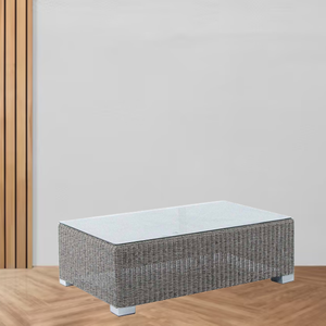 Offre spéciale table basse tissée en rotin avec verre mobilier d'extérieur moderne et simple pour hôtel patio villa jardin d'Indonésie - Product Image 3