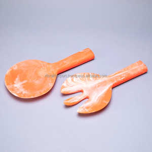 Cuchara para servir ensalada de resina de menta de alto brillo, juego de vajilla de cubiertos de alta calidad, decoración superior de cocina clásica para bodas, manualidades RF - Product Image 4