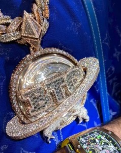 Custom <b>Iced</b> <b>Out</b> <b>Chain</b> Pendant Men Jewelry Pass Diamond Tester Two Tone Plating Letter Name Hip Hop Custom Moissanite Pendant - Product Image 1