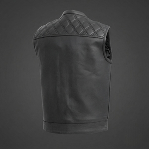 Chaleco de Motociclista de Cuero Vacuno Negro para Hombre, Chaleco de Cuero Genuino con un Solo Botón, Transpirable, Resistente al Viento, con Bolsillos, Estilo Boho - Product Image 2