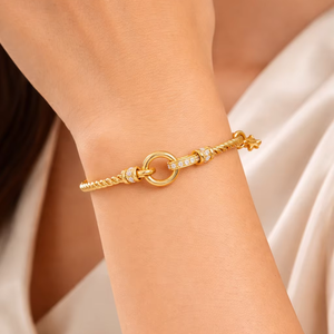 Twisted Dainty Cuff <b>Bracelet</b> With Star Charm 18k Gold Plated Sterling <b>Silver</b> Handmade Jewelry - Product Image 1