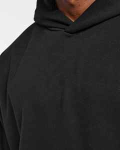 Sudadera con Capucha Negra para Hombre, Corte Regular, 100% Algodón, Felpa, Informal, para Otoño, Tejida, Color Sólido, Impresión Digital, 400g - Product Image 5