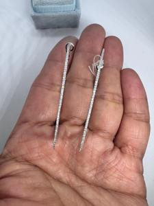 Aros Finos con Diamantes, Aros con Diamantes en el Interior y Exterior, Oro Amarillo de 14K, Aros Grandes con Diamantes, Diseño de Joyería Fina de Lujo - Product Image 3