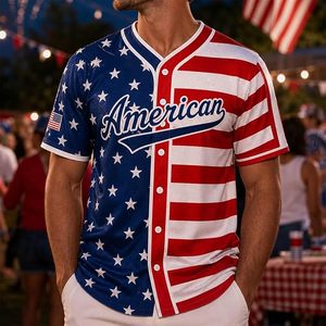 Camiseta de Béisbol Personalizada del 250 Aniversario de EE. UU., Unisex, Manga Corta, Poliéster Impreso, Transpirable, Antibacterial, Corte Regular - Product Image 2