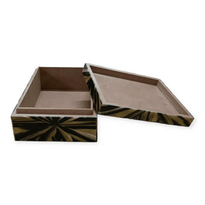 กล่องเก็บของฐานไม้ดีไซน์ล่าสุด ฝังเรซิ่น คุณภาพสูง สไตล์เรียบง่าย สำหรับใส่เครื่องประดับ นาฬิกา ราคาถูก ขายดี - Product Image 2