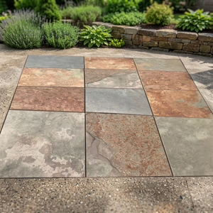 Baldosa de cerámica para exteriores 60x60cm rectificada resistente de porcelana colorida de listón Natural europeo de 20mm - Product Image 1