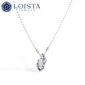 จี้ทองคำขาวชุบ 18KT สำหรับผู้หญิง LOISTA ประดับเพชรสังเคราะห์ทรงบริลเลียนท์ สไตล์หรูหรา รับรองโดย IGI เหมาะสำหรับสวมใส่ทุกวัน - Product Image 1