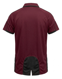 Chemise pour homme à manches courtes de couleur bordeaux avec poche, séchage rapide, jersey 100% coton, style décontracté, coupe classique - Product Image 3