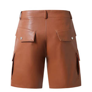 Stylish <b>Men</b> <b>Leather</b> <b>Shorts</b> Elegant Design Durable Soft <b>Leather</b> Comfortable Fit Perfect For Streetwear And Daily Use - Product Image 2