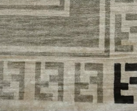 Collection Ocean Art - Tapis Kilim Moderne Géométrique en Laine/Soie, à Poils Longs, Antidérapant, Tufté à la Main, Extra Épais, pour la Décoration de la Maison
