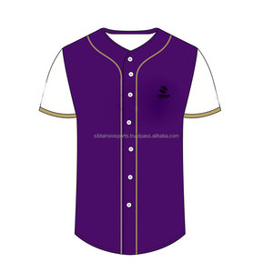 Maillot de baseball violet personnalisé imprimé, uniformes d'équipe sportive universitaires brodés, unisexe, respirant et à séchage rapide pour le softball - Product Image 1