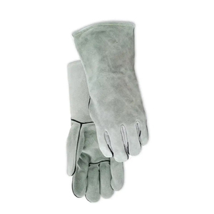 Guantes de soldadura de piel de cabra de grano completo de alta calidad, resistentes al calor, guantes de cuero para soldadura TIG para trabajadores soldadores. - Product Image 3