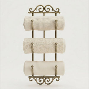 Luxury Stainless Steel Wall Mounted Towel Rack Modern Bathroom Towel Organizer Hotels Spas Rolled Towel Holder Stacker - Product Image 4