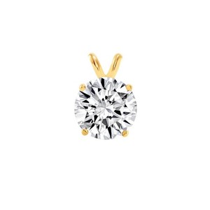 3 Ct Round Lab Created Grown Diamond <b>Solid</b> 14K Yellow <b>Gold</b> Solitaire <b>Pendant</b> - Product Image 3