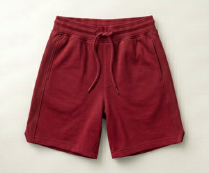 Pantalones Cortos Bermuda de Punto de Algodón Rojos para Hombre, Cintura Media, Cordón Elástico, Casuales, Transpirables, Corte Regular - Product Image 1