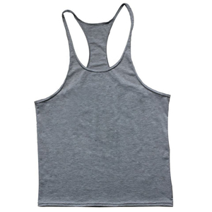 Best quality <b>Men's</b> Fitness Workout <b>Vest</b> Custom Logo Gym <b>Stringer</b> Tank Top with Badge Decoration Loose Fit Bodybuilding Gear - Product Image 5