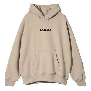 Premium <b>Mens</b> Hoodie Oversized 450GSM Chocolate Brown Boxy Fit Heavy Fleece <b>Pullover</b> Chest Logo Blank Sweatshirt Streetwear - Product Image 3