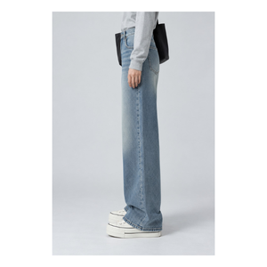 Blue acid wash denim <b>jeans</b> for men and <b>women</b> stylish casual fashion streetwear <b>vintage</b> inspired comfortable everyday trendy fits - Product Image 2