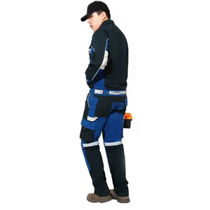 Uniforme de travail léger personnalisé à fermeture éclair intégrale pour hommes, vêtements de travail en coton et polyester, vêtements de sécurité pour hommes, combinaisons de travail pour hommes - Product Image 3