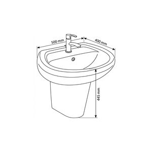 Lavabo Écologique Volvo avec Demi-Piedestal pour Salles de Bain d'Hôtels et Villas Garantie 5 Ans - Product Image 3