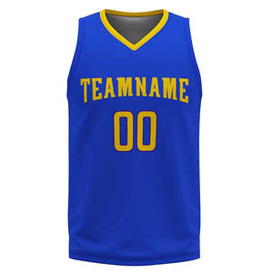 Camiseta de Baloncesto Azul Teamname, Cuello en V, Sin Mangas, Absorbe la Humedad, Unisex, para Adultos, Todas las Temporadas, 320g de Algodón - Product Image 2