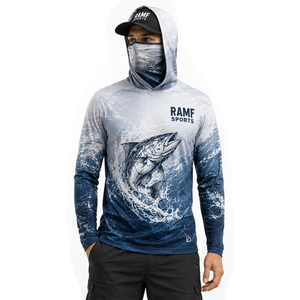 Chemises à capuche pour hommes UPF 50+, protection solaire longue manche, anti-UV, pour la pêche, la course à pied et la natation - Product Image 3