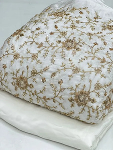 Designer Beaded Mesh Lace Fabric Pearl <b>Sequin</b> Embroidery Fabric Luxury Bridal Wedding Dress Textile <b>Material</b> - Product Image 3