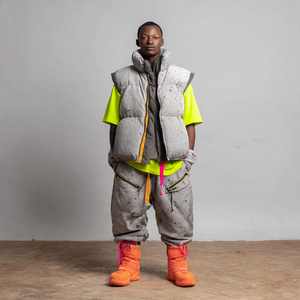 Stand Neck Puffer Vest Winter Streetwear Puffy Sleeveless Vest Winter Men <b>Duck</b> <b>Down</b> Vest Sleeveless Puffer Vest <b>Jacket</b> - Product Image 1