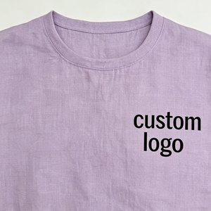Women's <b>Linen</b> Short Sets Custom Personalized Crew Neck T Shirts and Drawstring Waist Shorts Casual Short Sets - Product Image 5