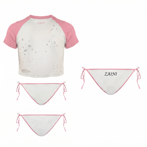 Nuevo Conjunto de Bikini de Dos Piezas con Cintura Alta y Botones, Estilo Europeo Americano, Bikini Sexy de Color Sólido sin Tirantes - Product Image 2