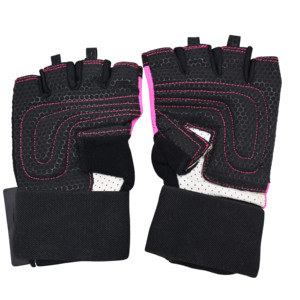Wholesale Women Fingerless Gym Gloves Shockproof Anti <b>Slip</b> Palm Weight Lifting Workout Fitness Gloves with Long Wrist Wraps - Product Image 3