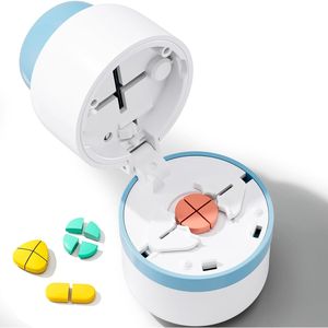 Divisore per pillole con lama in acciaio inossidabile per pillole piccole e grandi, pratico contenitore per la conservazione - Product Image 1