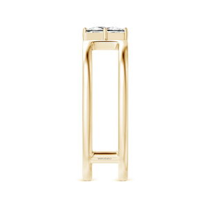 Anillo de Compromiso con Diamante Cultivado en Laboratorio, Corte Princesa, Certificado IGI, Banda Abierta Geométrica, Oro 10K 14K 18K, Plata 925 935 - Product Image 3