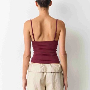 Débardeur pour femme à col carré et bretelles spaghetti, couleur unie, minimaliste, en coton tricoté et élasthanne, respirant, décontracté, pour l'été - Product Image 4