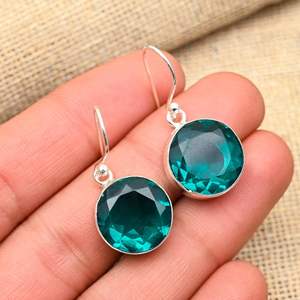 Pendientes de Plata de Ley 925 con Delicada Gema de Indicolita, Joyería Hecha a Mano con Indicolita, Regalo de Compromiso - Product Image 4